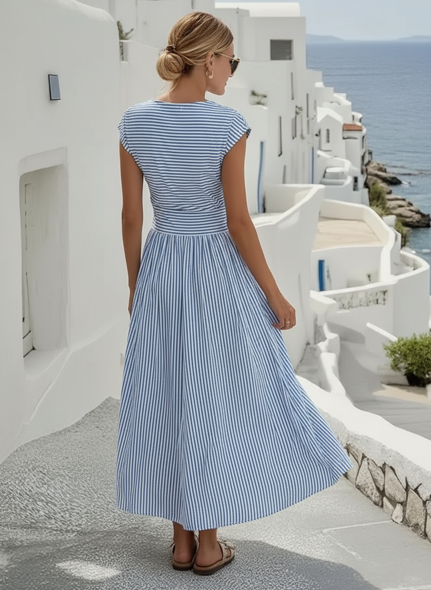 Vestido de lino con efecto retorcido
