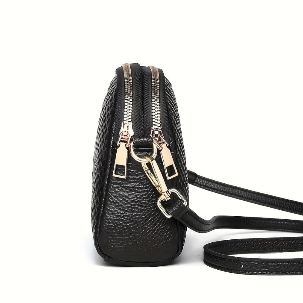 Elegante mini bolso de hombro de cuero sintético con patrón de cocodrilo, cómodo