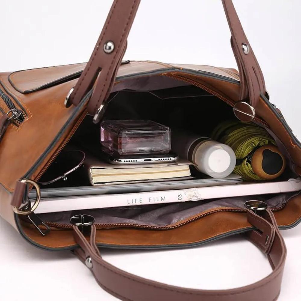 Bolso de hombro clásico de cuero, cómodo y atemporal para cualquier ocasión