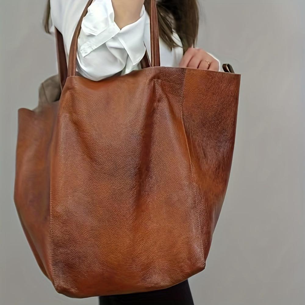 Gran bolso vintage de cuero, cómodo y atemporalmente elegante