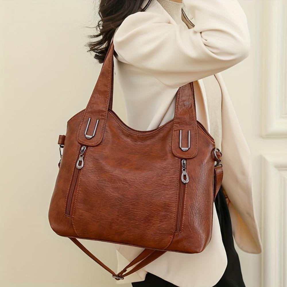 Bolso de hombro de cuero con encanto vintage y elegancia atemporal