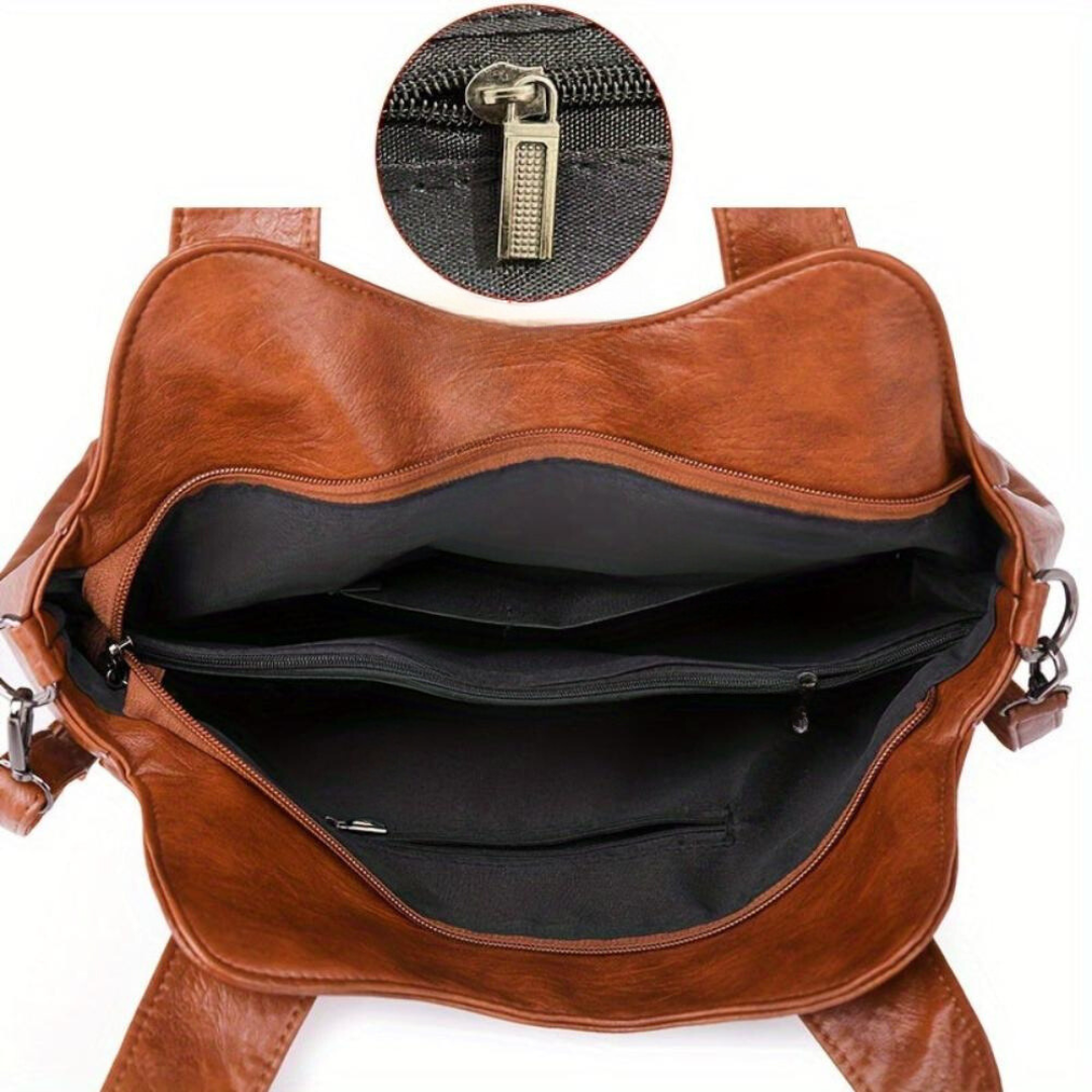 Bolso de hombro de cuero con encanto vintage y elegancia atemporal