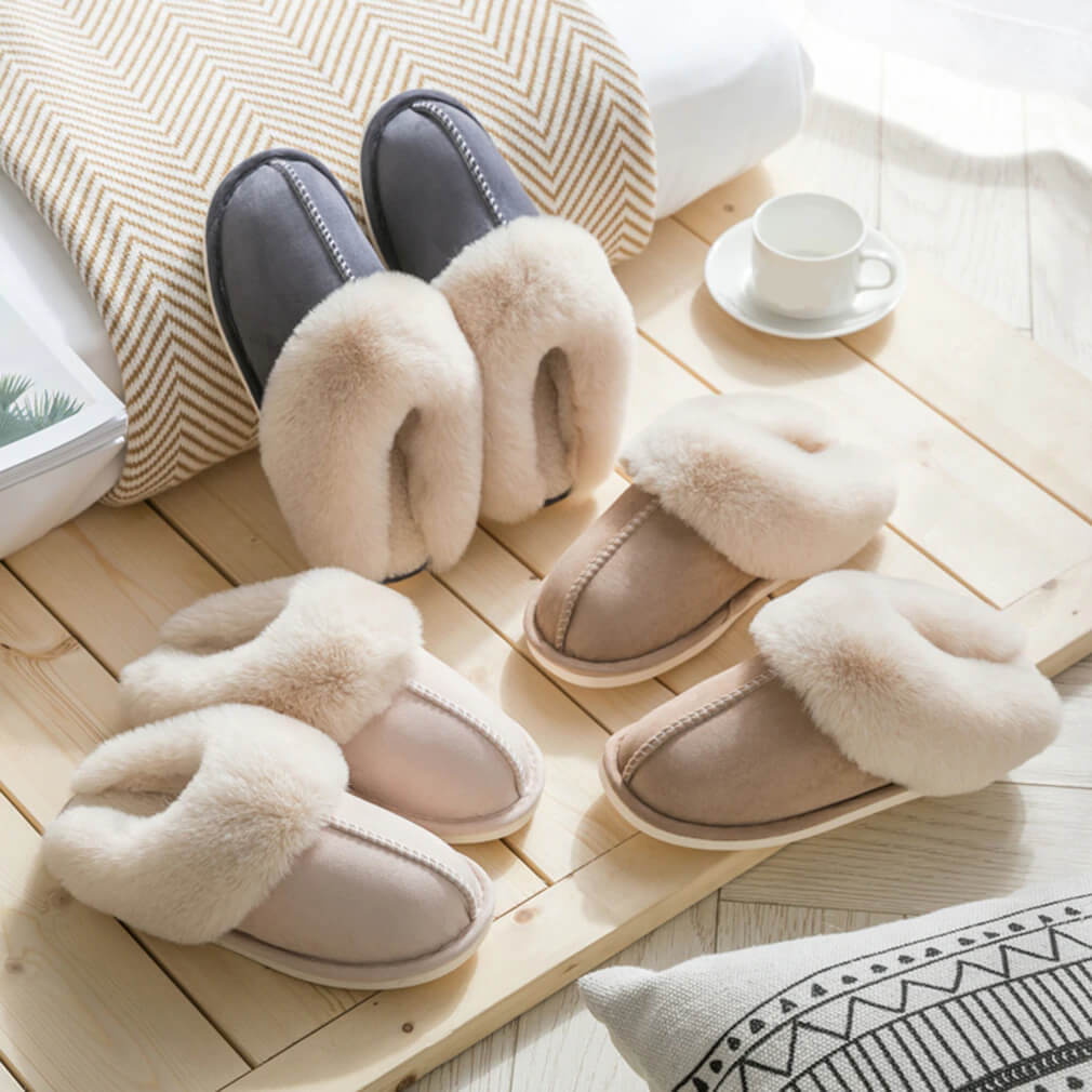 Pantuflas Zara Luxe Fluffy - Elegantes y Cómodos Slip-ons de Felpa Sintética