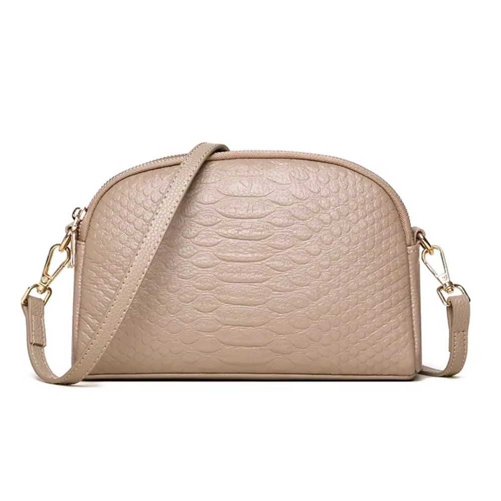 Elegante mini bolso de hombro de cuero sintético con patrón de cocodrilo, cómodo