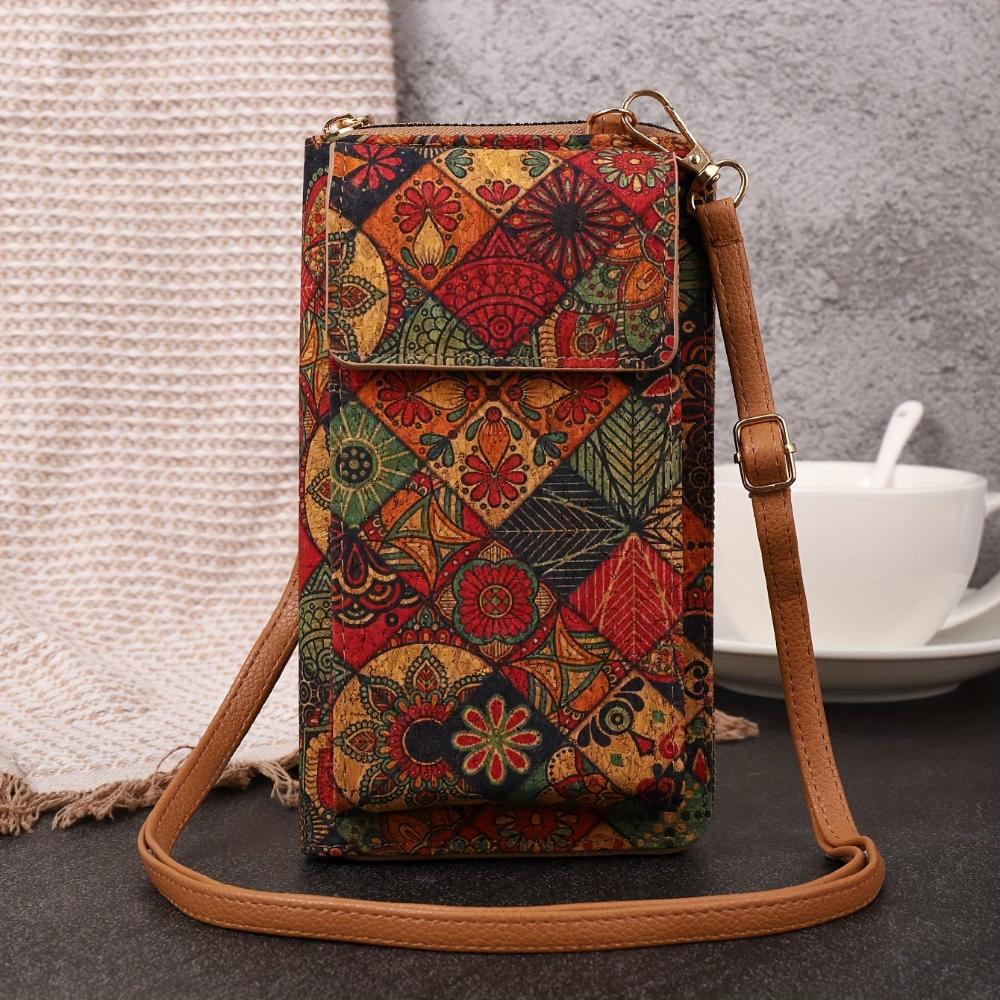 Bolso de hombro boho con flores de algodón, cómodo y elegantemente atemporal