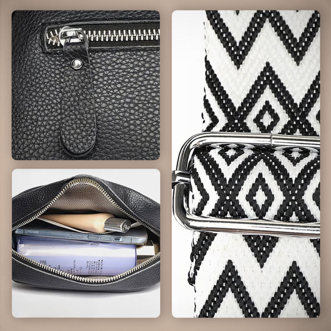 Elegante bolso de hombro de cuero, cómodo y atemporal para cualquier ocasión