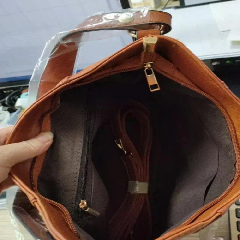 Bolso de hombro vintage de cuero con un diseño atemporal y cómodo