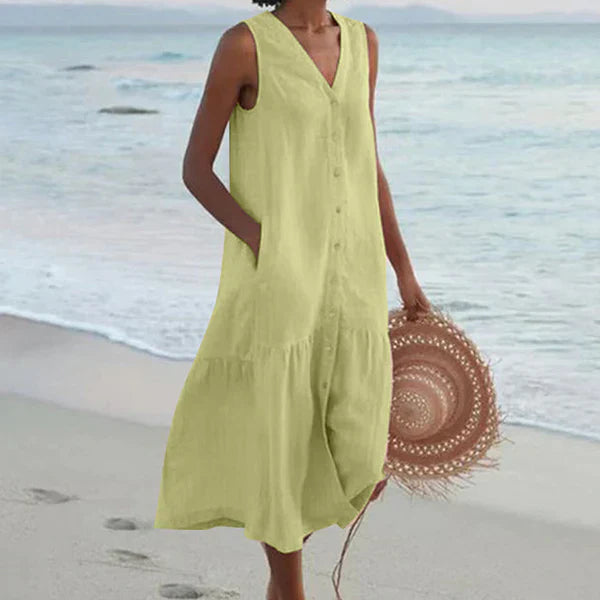 Rocio | Vestido Camisa sin mangas con escote en V