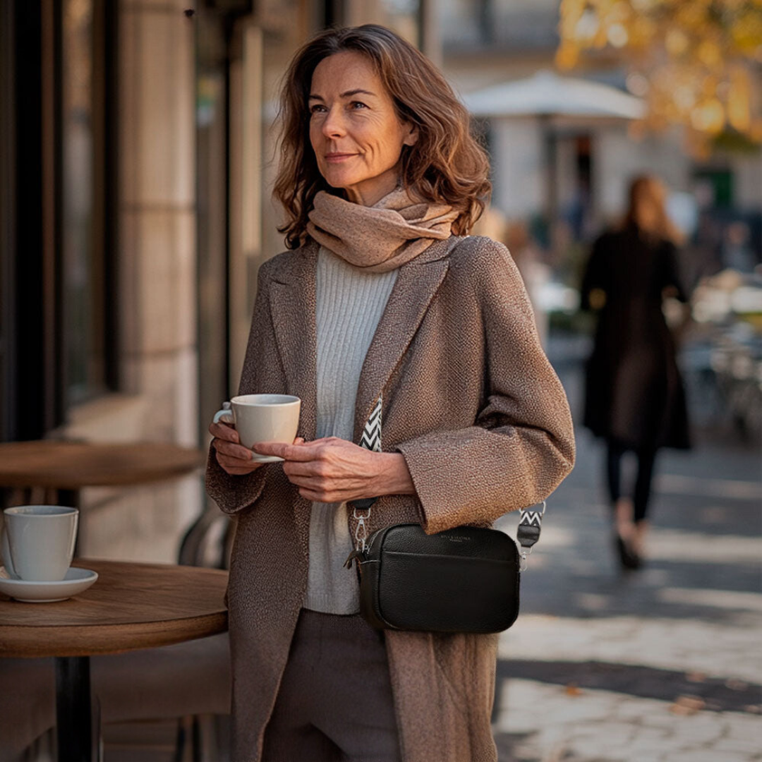 Elegante bolso de hombro de cuero, cómodo y atemporal para cualquier ocasión