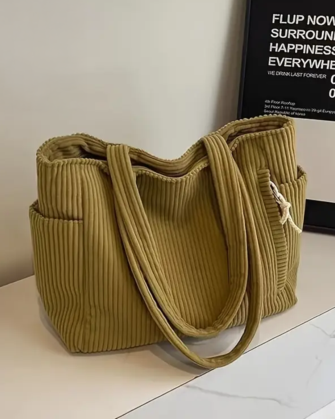 Tilda | Bolso de Mano Acanalado con Detalle de Cordón
