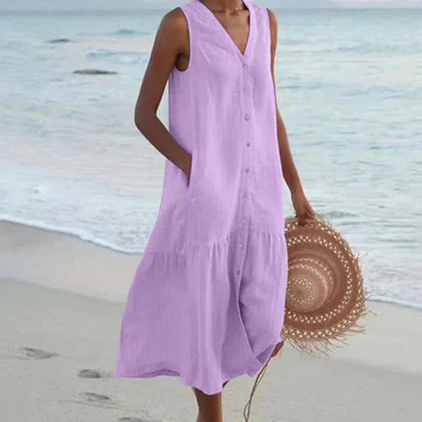 Rocio | Vestido Camisa sin mangas con escote en V