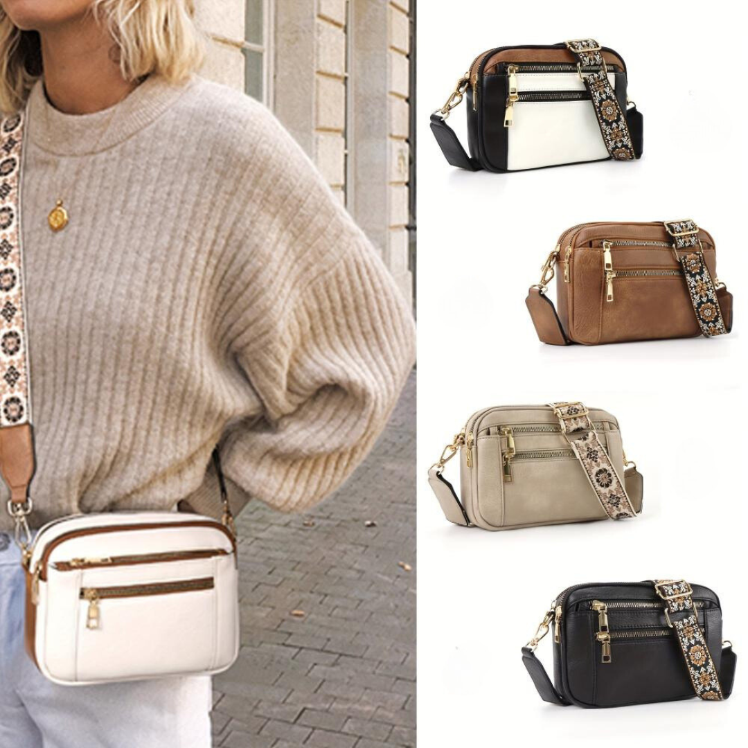 Leila | Elegante bolsa de hombro de cuero de alta calidad, cómoda y atemporal