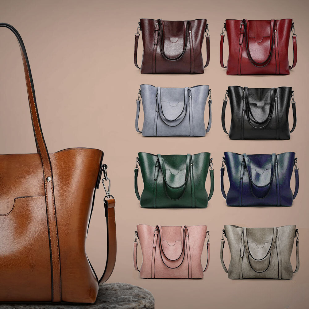Elegante bolso de mano de cuero, cómodo y atemporal para cualquier ocasión