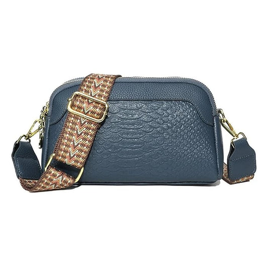 Greta™ - Bolso de hombro de cuero con estampado de cocodrilo