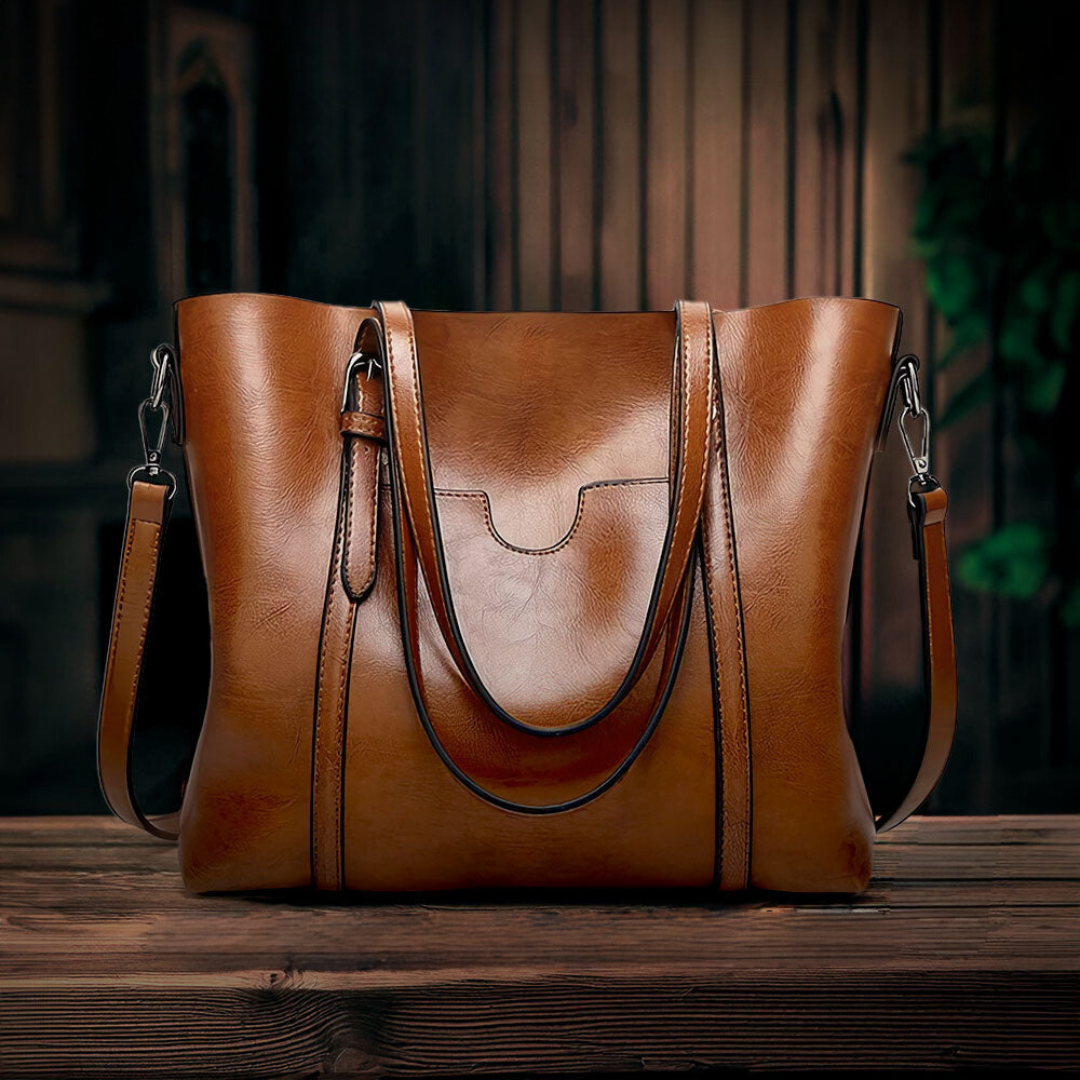 Elegante bolso de mano de cuero, cómodo y atemporal para cualquier ocasión