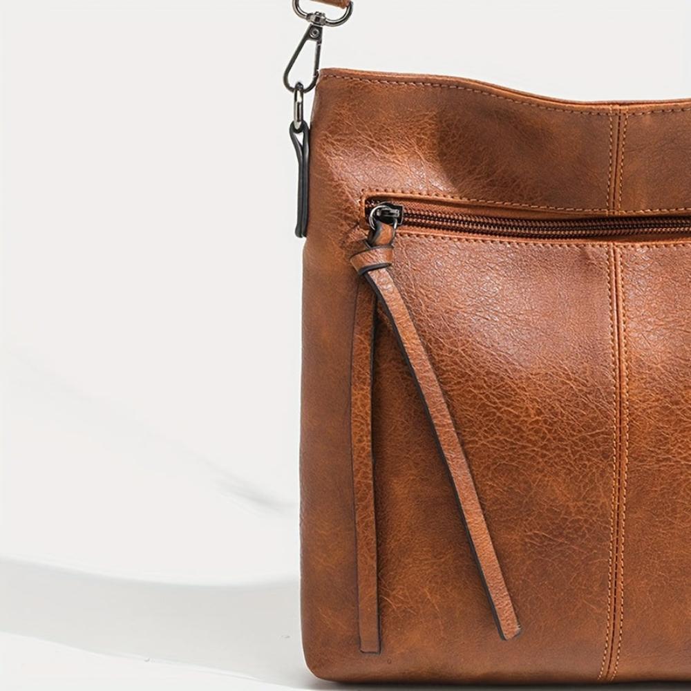 Bolso de hombro vintage de algodón con patrón de ajedrez, cómodo y elegante