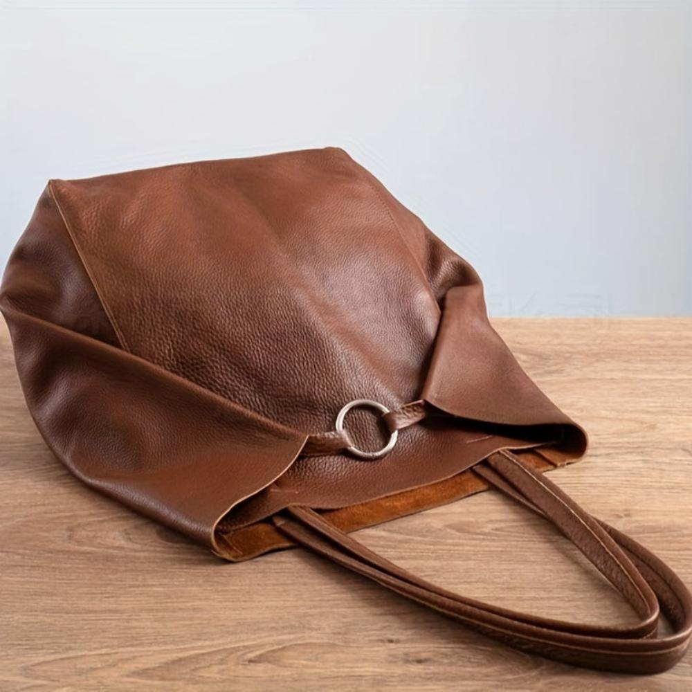 Gran bolso vintage de cuero, cómodo y atemporalmente elegante