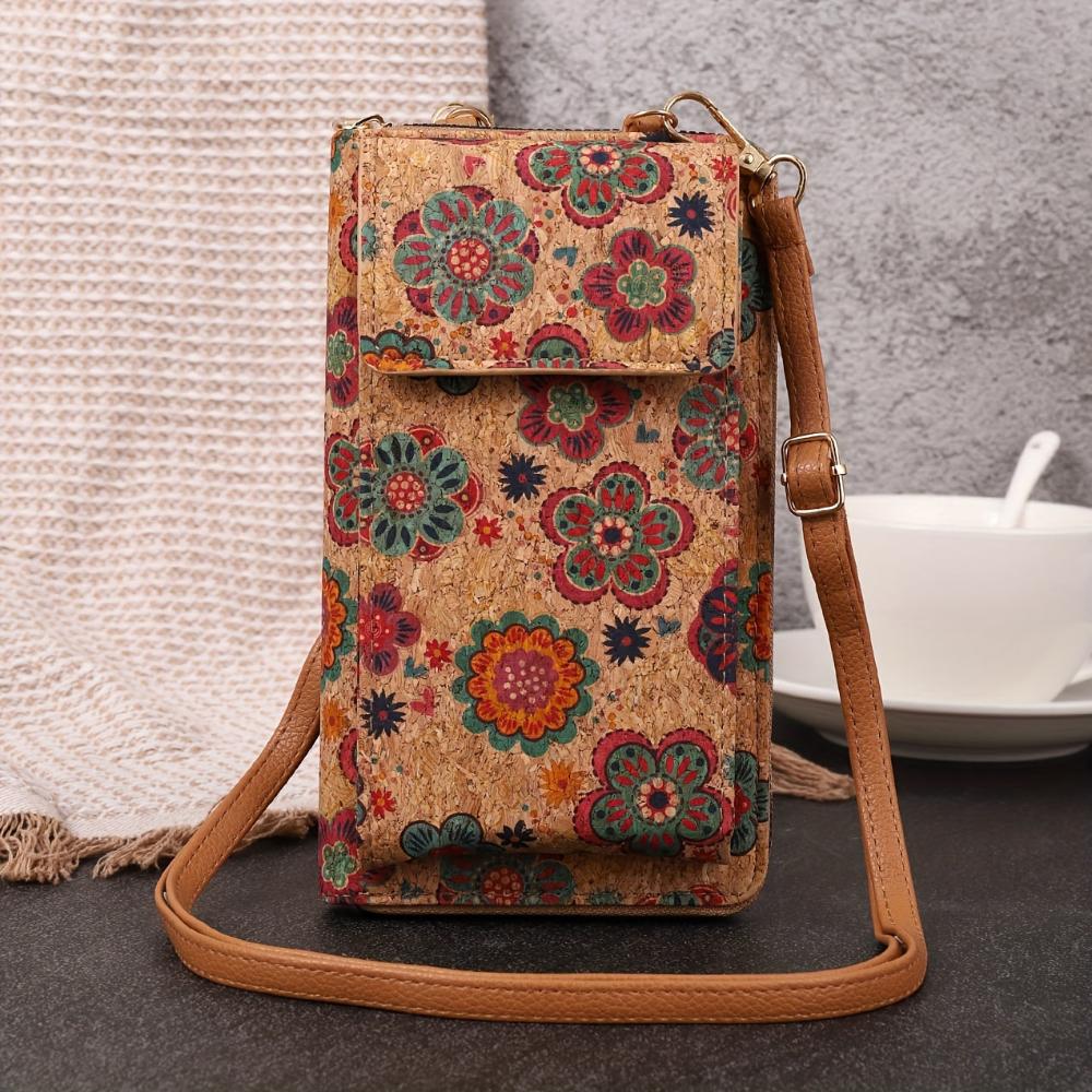 Bolso de hombro boho con flores de algodón, cómodo y elegantemente atemporal