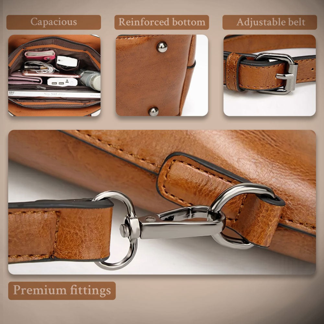 Elegante bolso de mano de cuero, cómodo y atemporal para cualquier ocasión