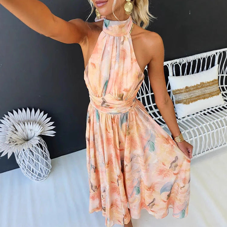 Yenthe™ | Vestido halter con estampado de acuarela