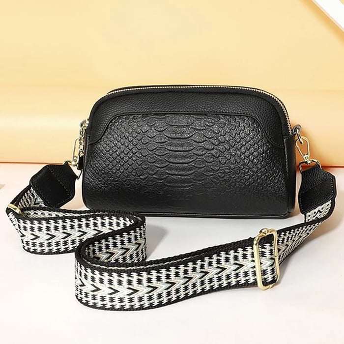 Greta™ - Bolso de hombro de cuero con estampado de cocodrilo