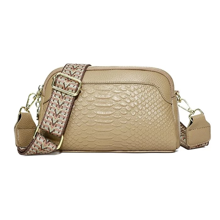 Greta™ - Bolso de hombro de cuero con estampado de cocodrilo