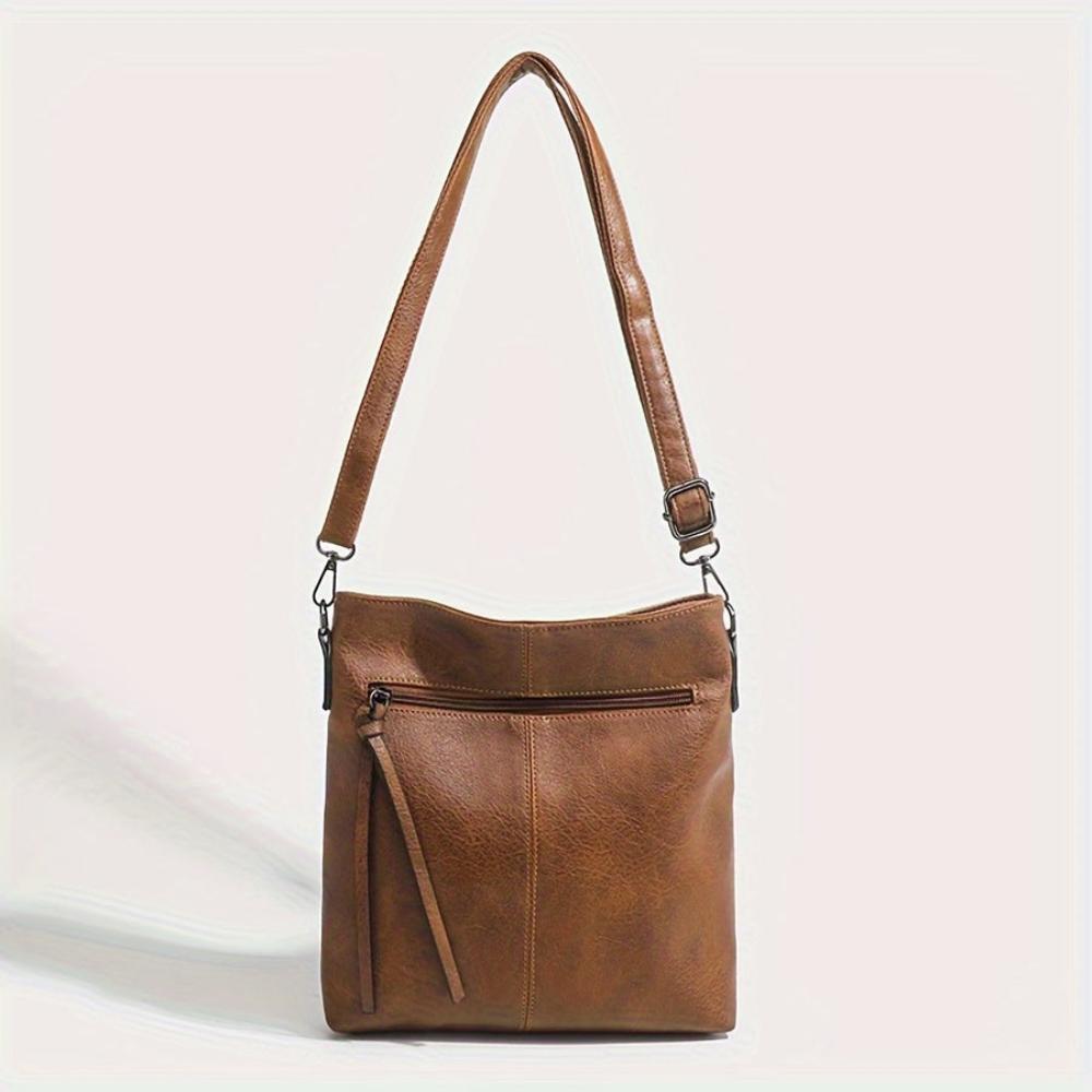 Bolso de hombro vintage de algodón con patrón de ajedrez, cómodo y elegante