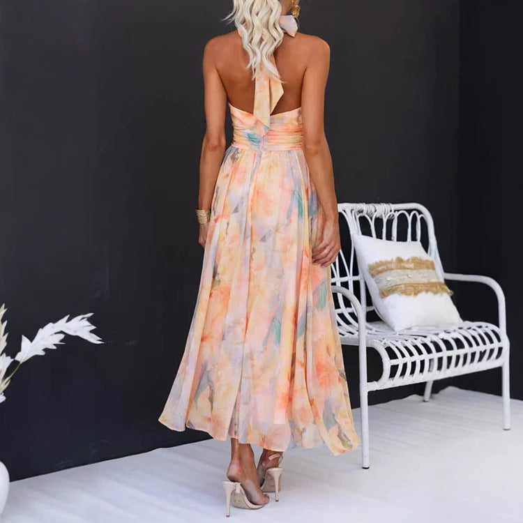 Yenthe™ | Vestido halter con estampado de acuarela