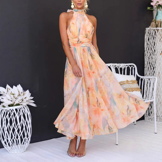 Yenthe™ | Vestido halter con estampado de acuarela