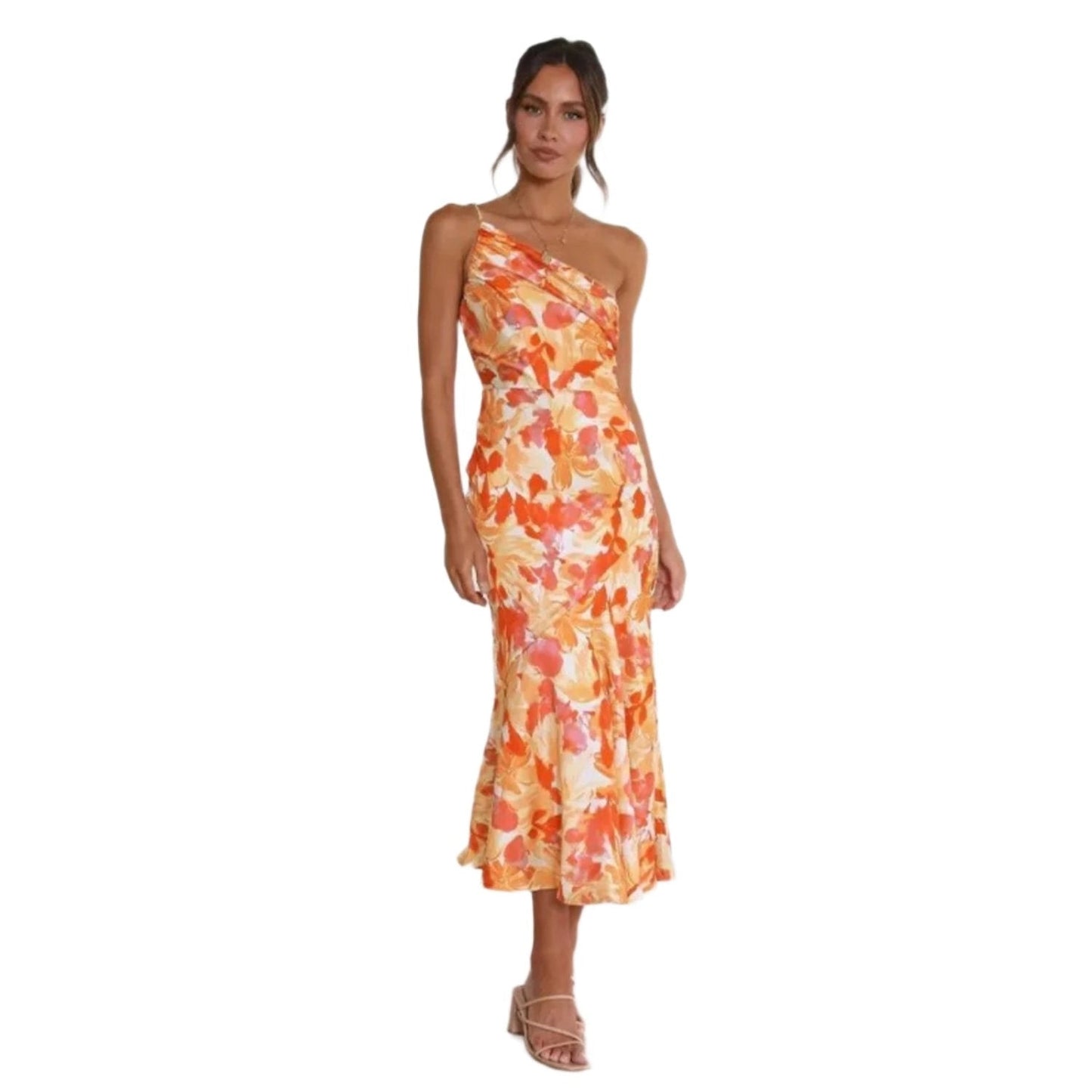 Sienna - Vestido Maxi Asimétrico con Estampado Floral para Damas