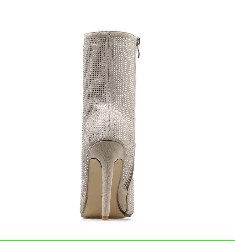Chrystal | Botines brillantes con tacón alto