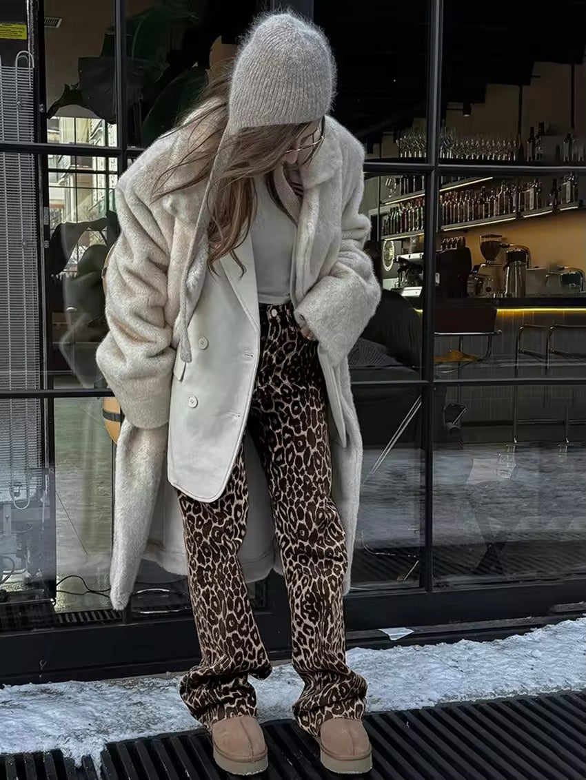 Leopard | Vaqueros Rectos de Denim