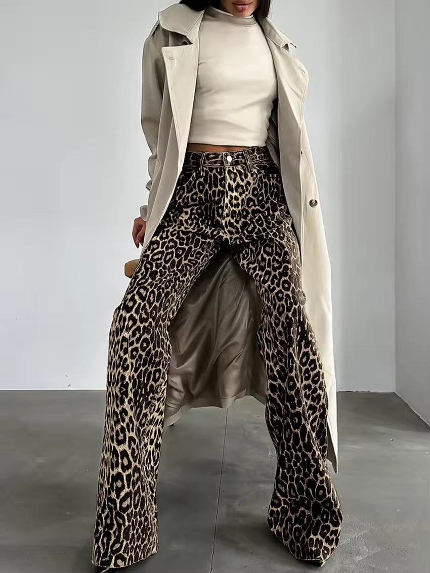 Leopard | Vaqueros Rectos de Denim