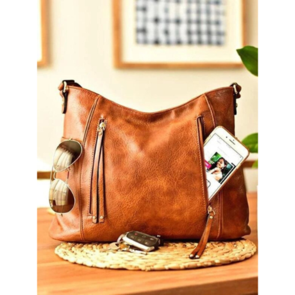 Bolso de hombro vintage de cuero con un diseño atemporal y cómodo