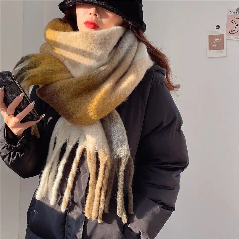 Scarvello | Lujosa Bufanda de Lana Gruesa y Cálida en Colores para un Comodidad Única