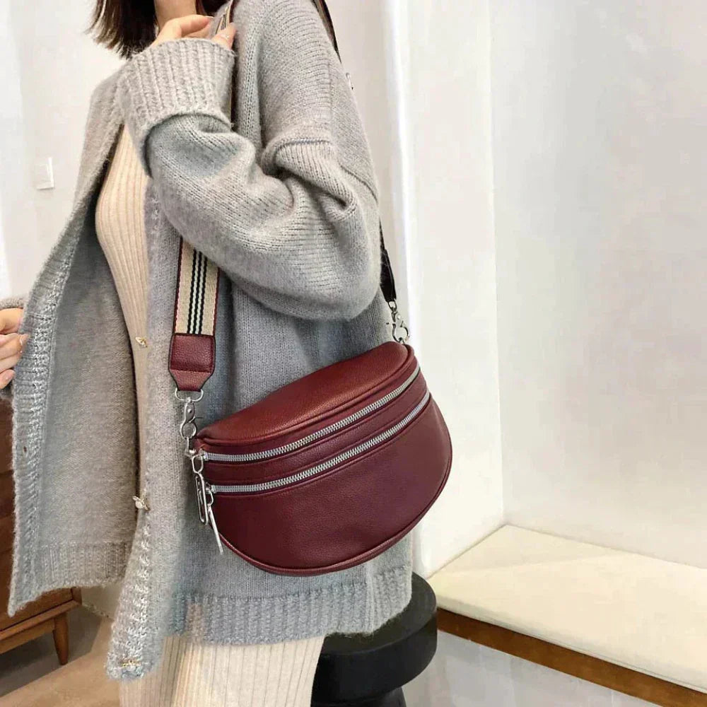 Bolso de hombro elegante de cuero, cómodo y atemporal