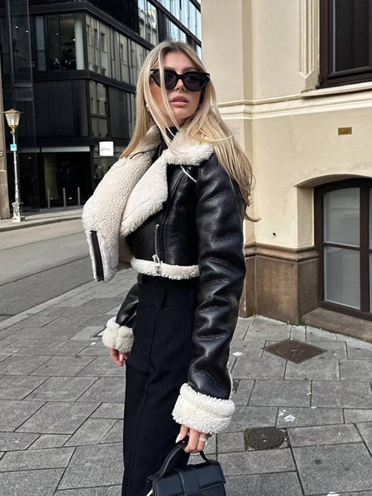 Marbel™ | Elegante chaqueta de cuero con forro de lana