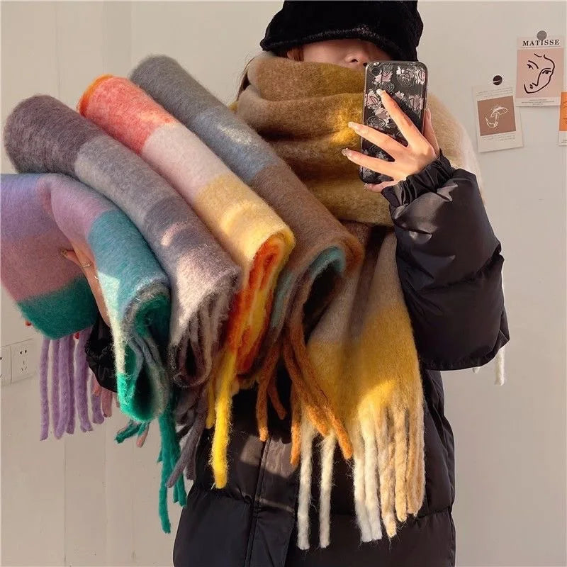 Scarvello | Lujosa Bufanda de Lana Gruesa y Cálida en Colores para un Comodidad Única