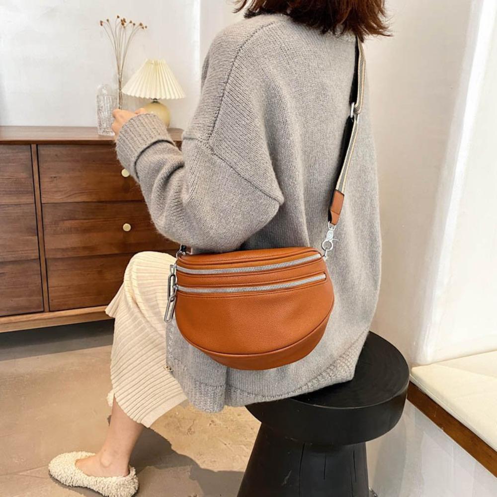 Bolso de hombro elegante de cuero, cómodo y atemporal