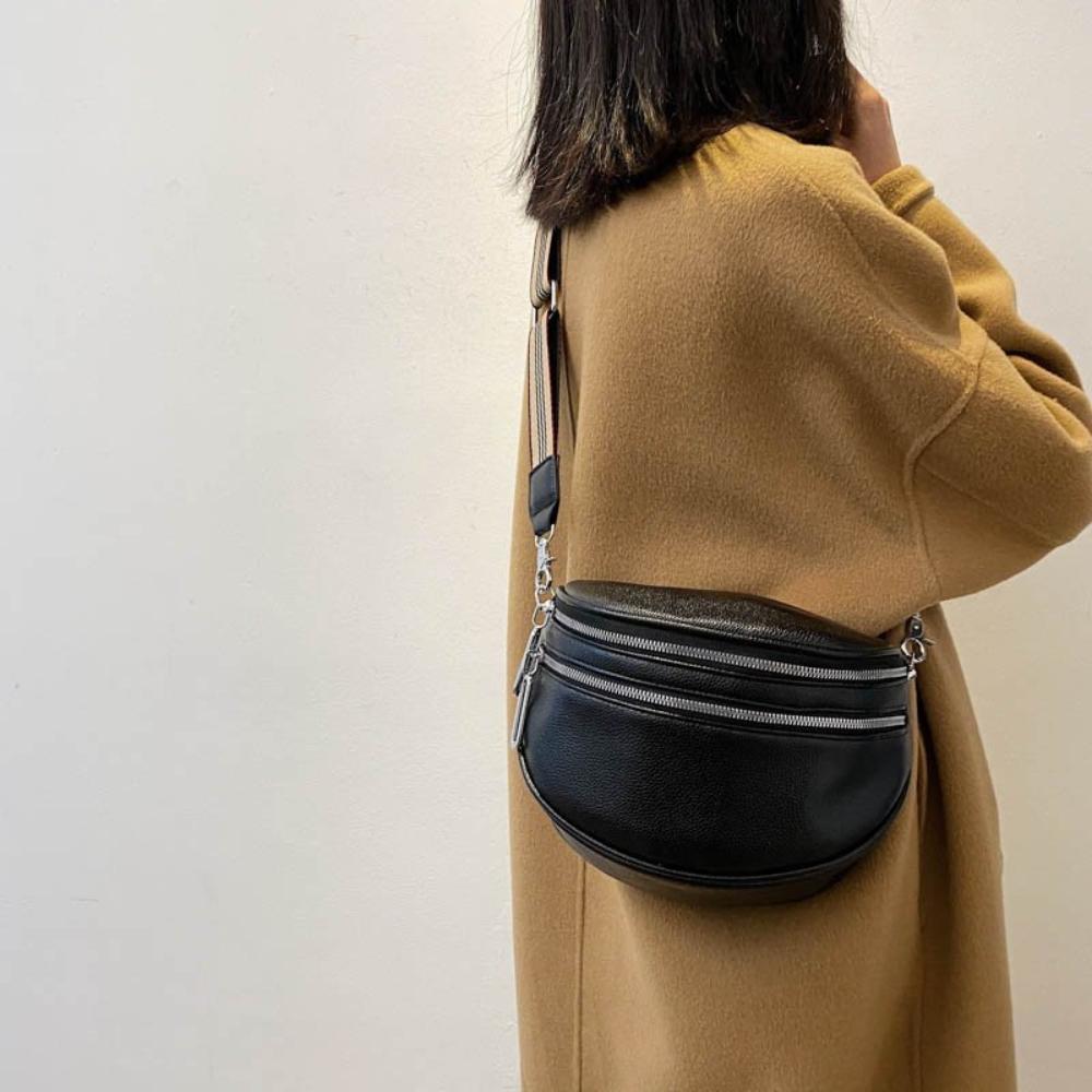 Bolso de hombro elegante de cuero, cómodo y atemporal