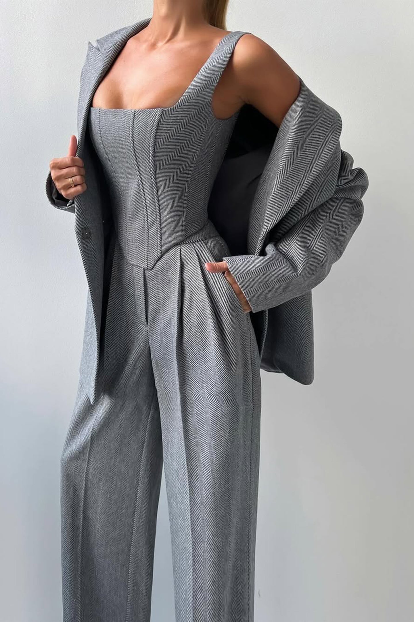 AVELENO – Conjunto de Blazer de Tres Piezas