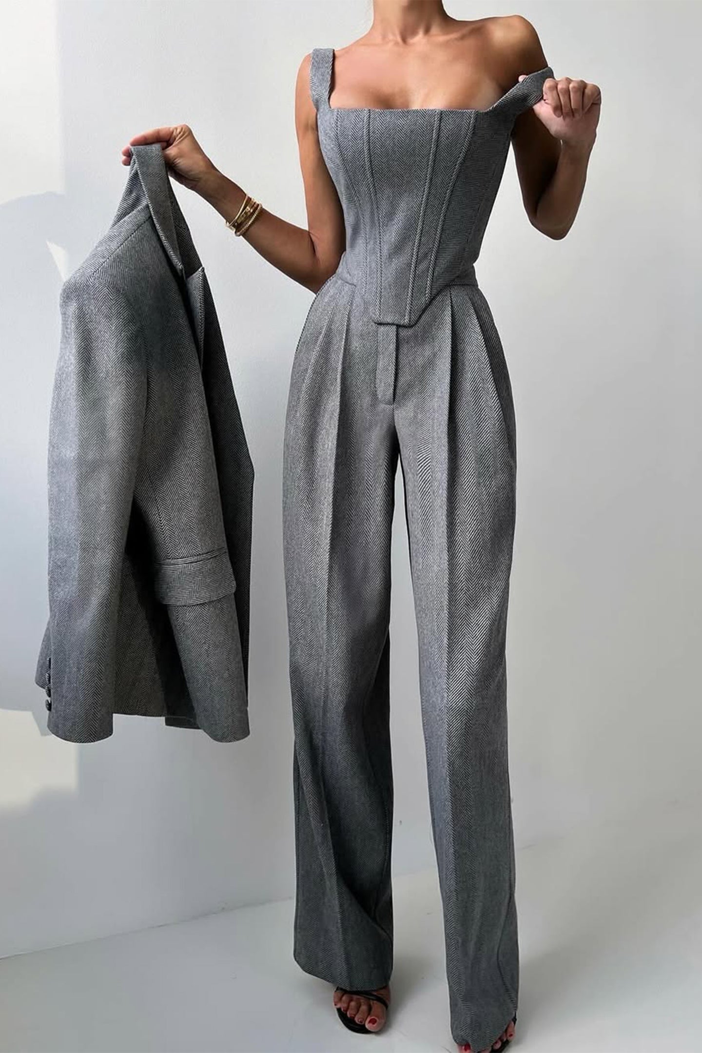 AVELENO – Conjunto de Blazer de Tres Piezas