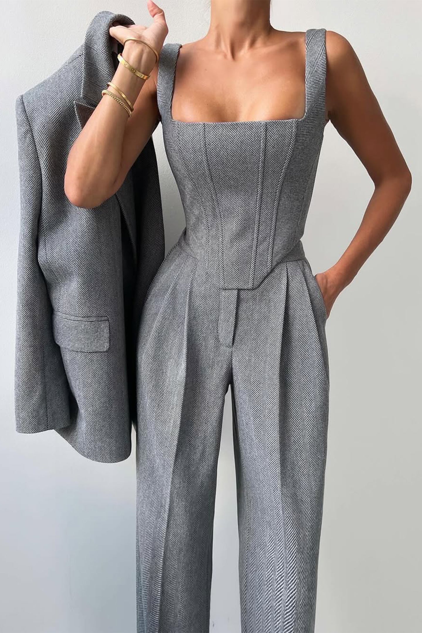 AVELENO – Conjunto de Blazer de Tres Piezas