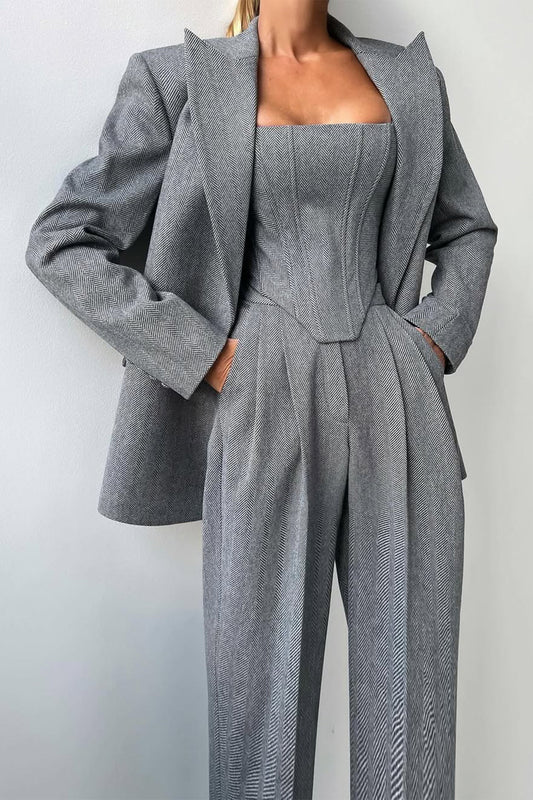 AVELENO – Conjunto de Blazer de Tres Piezas