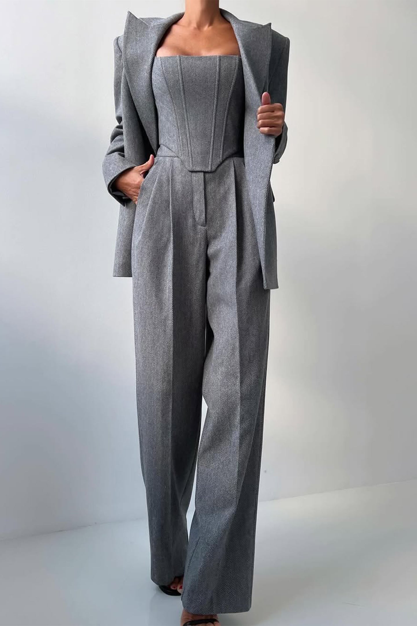 AVELENO – Conjunto de Blazer de Tres Piezas