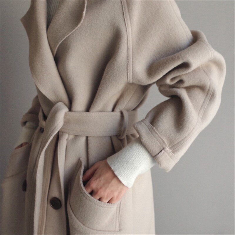Celeste | Elegante Abrigo Largo de Lana