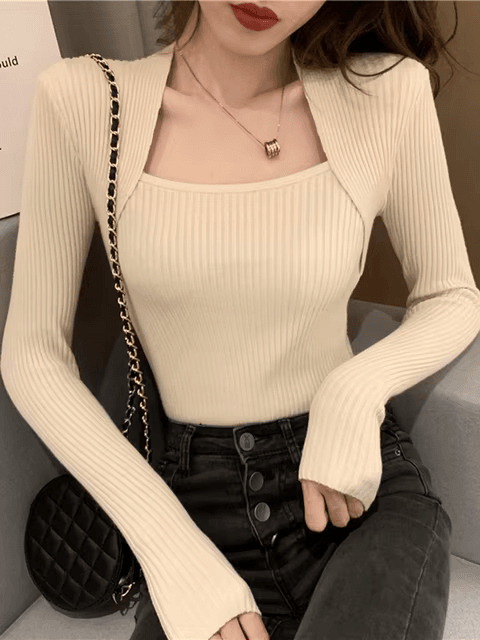 Frieda™ - Suéter de punto suave y cálido con escote cuadrado