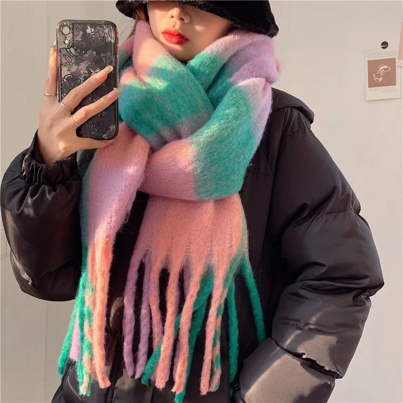 Scarvello | Lujosa Bufanda de Lana Gruesa y Cálida en Colores para un Comodidad Única
