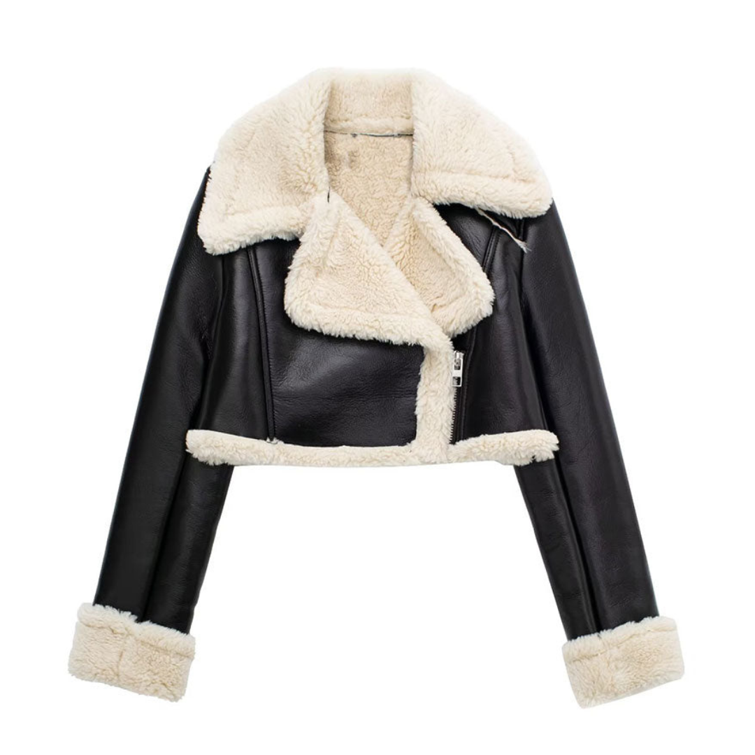 Marbel™ | Elegante chaqueta de cuero con forro de lana