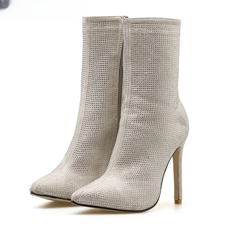 Chrystal | Botines brillantes con tacón alto